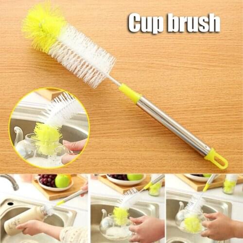 Plastic Bottle Brush with Long Handle Bendable Portable Long Lasting Easy Operation Durable Resuable for Bottle Cup