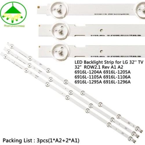 3Piece/Lot TV LED Backlight Strips Bar For LG 32" ROW2.1 6916L-1105A 6916L-1106A 32LN545B Free shipping