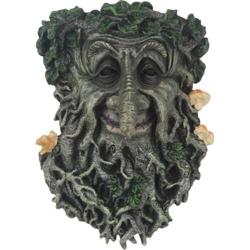 Resin Outdoor Garden Tree Decoration Garden Hanging Figurines Outdoor Tree Face Statue Sculpture Tree Garden Decor Ornament Jsys
