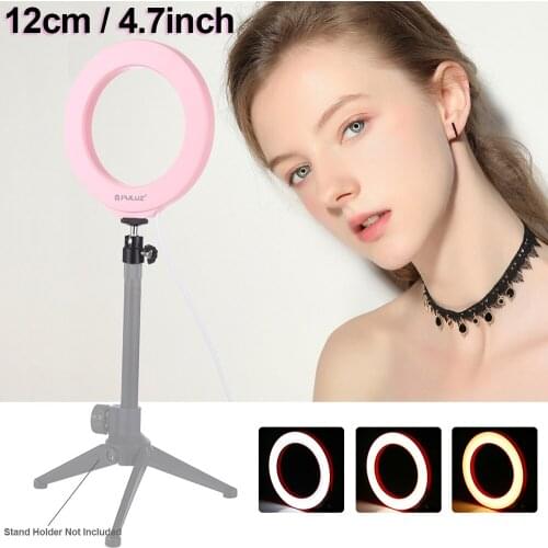 USB Dimmable LED Fill Light Ring Vlogging Photography Video Lights 4.7 inch 12cm 3 Modes Mobile Phone Holder Selfie Live Lamp