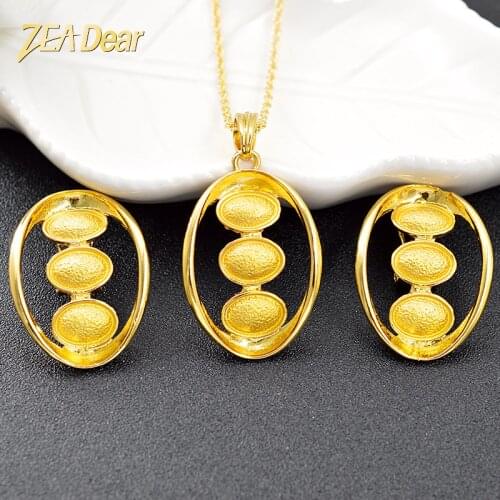 ZEA Dear Jewelry Ethnic Jewelry Sets For Women Earrings Necklace Pendant Dubai Fashion Jewelry For Party Unique Jewelry Findings