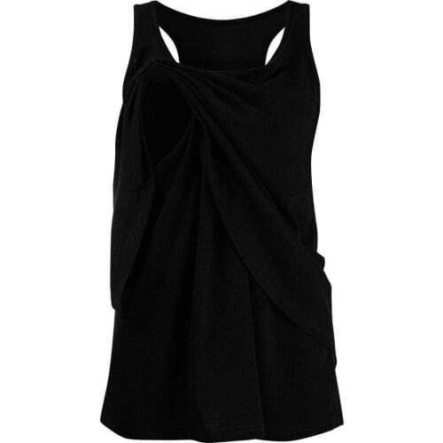 Womens Maternity Nursing Wrap Double Layer Sleeveless Blouse T Shirt summer New pregnancy Casual Tops blusas maternidad mujer