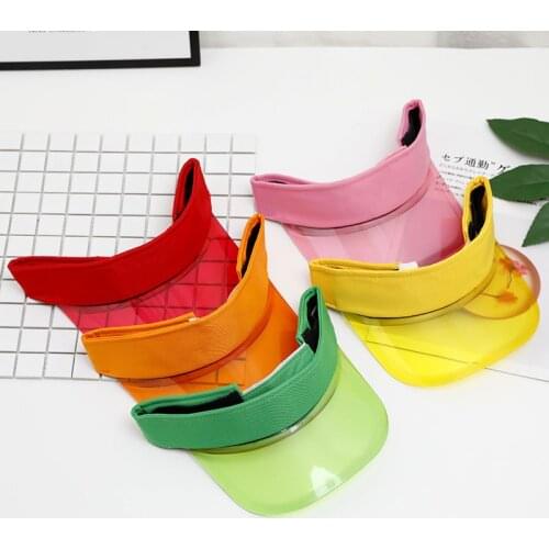 Women Summer UV Protection Sun Visor Plastic Hat Golf Sport Leopard Headband Cap