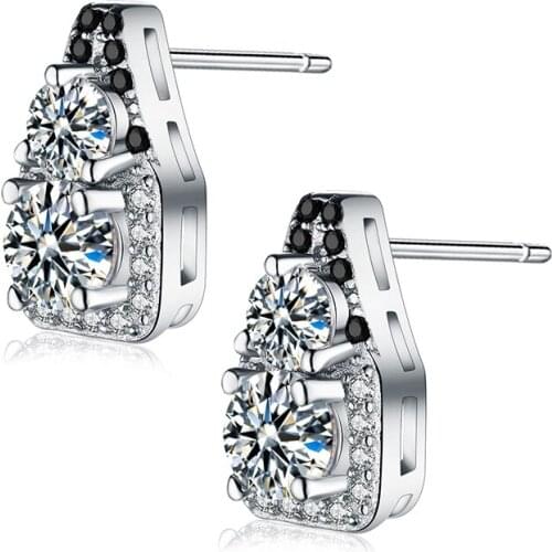2020 New Boucles d'oreilles Pour Les Femmes 925 Sterling Silver Fine Jewelry Vintage Engagement Stud Earrings for Women T012