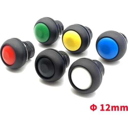 1Pcs PBS-33A 2Pin Mini Switch 12mm 12V 1A Waterproof momentary Push button Switch since the locking