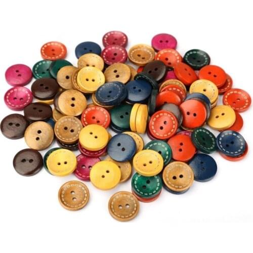 100 pcs Wooden dolls buttons children buttons wooden buttons Button DIY Crafts CNIM Hot