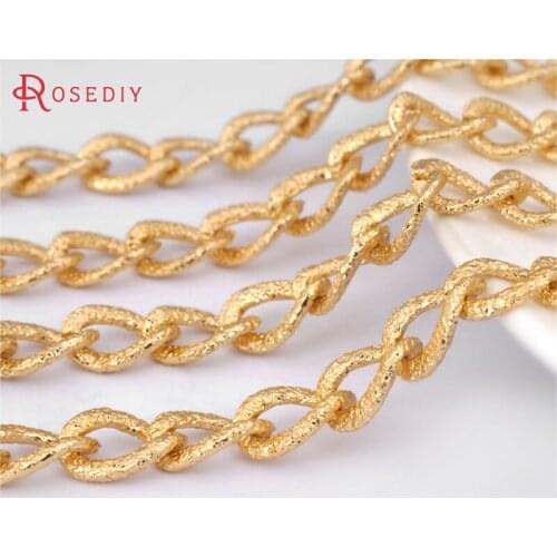 16932-G)2 meters 10*7MM Oxidation Gold Color Aluminum Embossed Extended chain Diy Jewelry Findings Accessories Wholesale