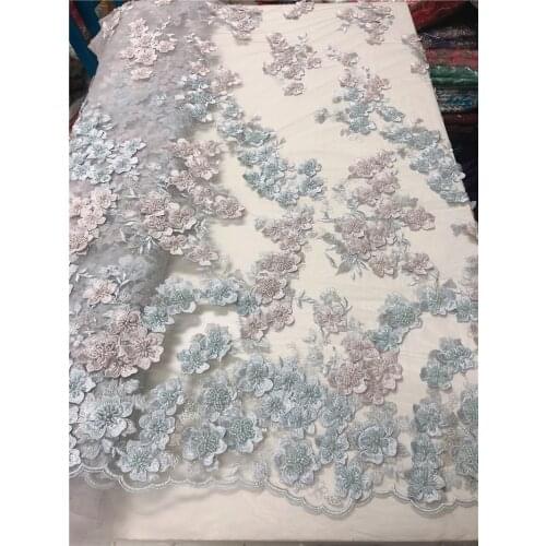 2020 high quality JRB-20.51707 african net lace fabric with beads french tulle lace fabric for fashion dress