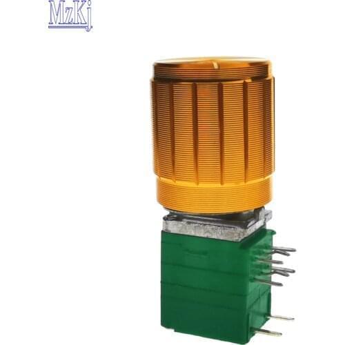 3PCS Taiwan 50K + Golden Aluminum Knob Volume Potentiometer B50K High Precision 10% Double Sealed Stereo With Switch 50KBX2