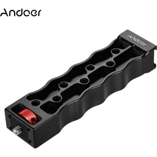 Andoer Gimbal Stabilizer Handle Hand Grip 2/4 Location Pins Extension Rod Holder Aluminum Alloy+Cold Shoe for Zhiyun Weebill S