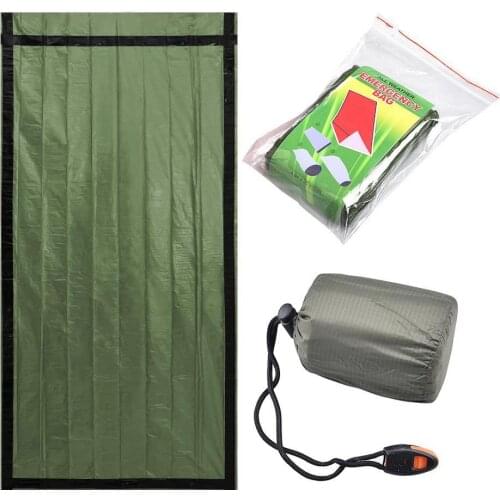 Emergency Sleeping Bag Storage Bag Portable Emergency Drawstring Bag Emergency Blanket With Whistle