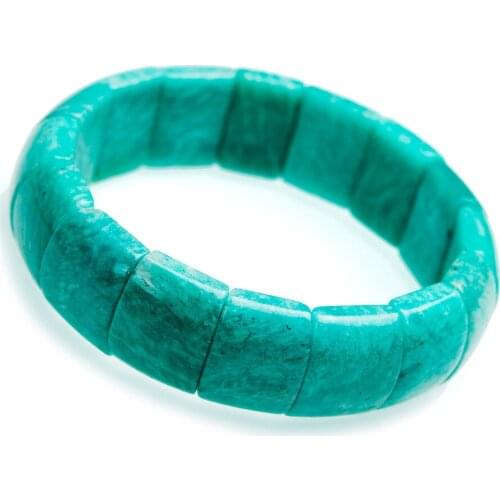 Free Shipping Natural Genuine Amazonite Bracelets Women Femme Charm Stretch Rectangle Bead Jewelry Bracelet