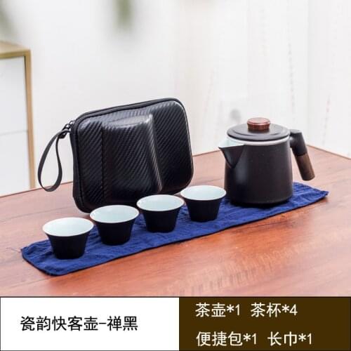 Customize Tea Set Purple clay Portable Teapot Set Outdoor Travel Gaiwan Tea Cups of Tea Ceremony Teacup Fine Gift Organizer New
