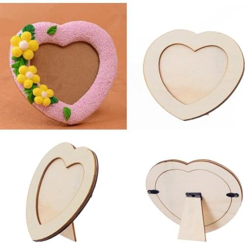 Wooden Unfinished LOVE HEART Photo Frame DIY Picture Frame Art Kids Craft