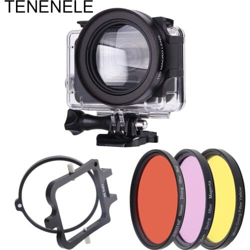Action Camera Filter For Gopro Hero 6/5 Black 2018 Red/Yellow/Magenta Filter Macro Lens Set Waterproof Dive Filters Accessories