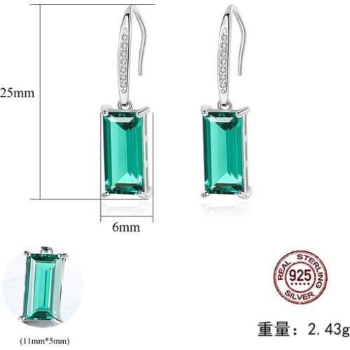 HOT Sell Popular S925 Sterling Silver European and American fashion silver inlaid treas Crystal 3A zircon ruby sapphire Earrings