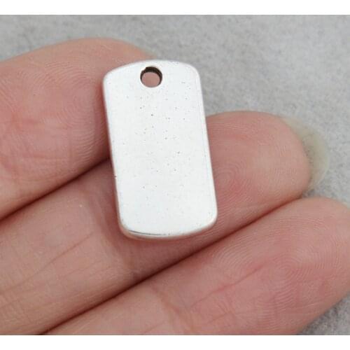 RAINXTAR Fashion Antique Silver Color Alloy Rectangle Blank Charms Double Side 11*20mm 50pcs AAC1924