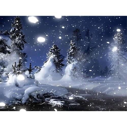 Winter Snow Scenery Landscape DIY 11CT Embroidery Cross Stitch Kits Craft Needlework Set Cotton Thread Printed Canvas Sell