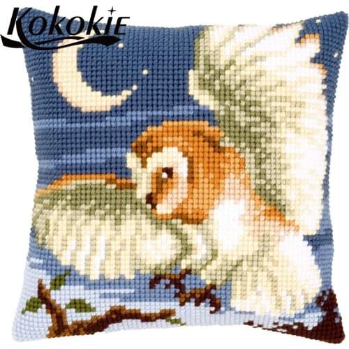 DIY pillowcase cross stitch set For Embroidery pillow kits cotton owl throw pillow Counted handmade Embroider Needlework kits