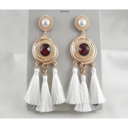 New irregular spiral alloy pearl tassel color restoring ancient ways beautiful stud earrings atmosphere