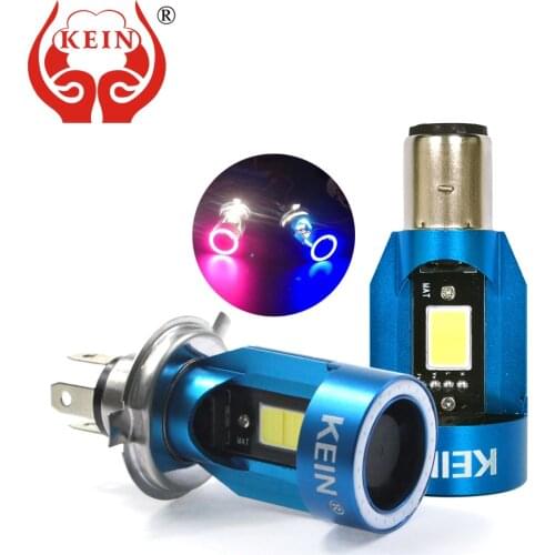 KEIN NEW Angel eyes COB Motorcycle Headlight Bulbs H4 Led H6 ba20d HS1 LED Motorbike Head Lamp Scooter Accessories Fog Light 25W