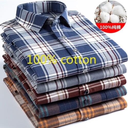 New Arrival Fashion Thick Spring Autumn Cotton Plaid Long Sleeve Men Casual Shirts Flannel Large Plus Size S M L XL 2XL 3XL 4XL
