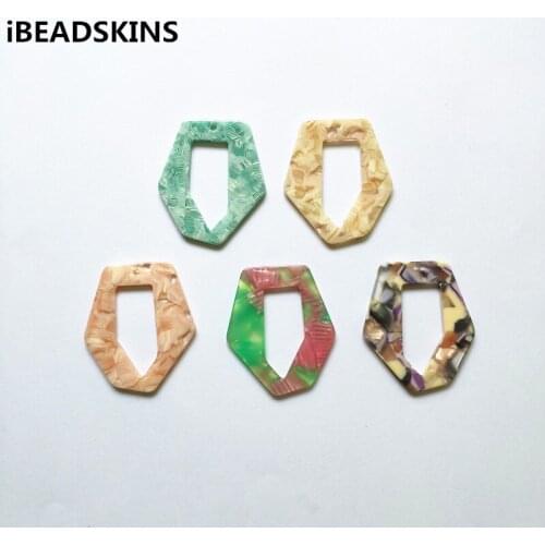 New arrival! 41x35mm 50pcs hexagon-shape acetic acid charm for stud earrings,earrings accessories,Earring parts,jewelry DIY