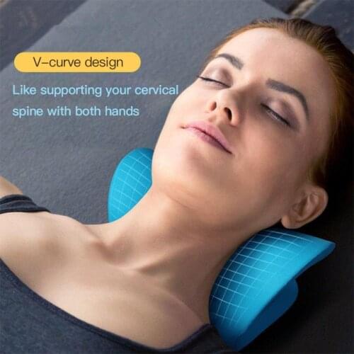 Neck traction Pillow Cervical Stretching Orthopedic Pillow for Pain Relief Cervical Spine Brace Neck Stretcher Brace Cushion