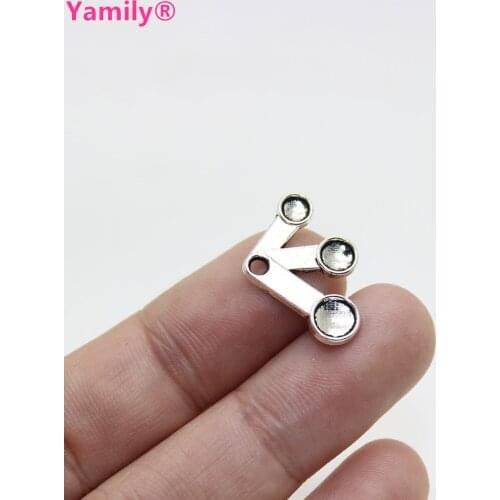 Yamily 30pcs/ 21x15mm Measuring spoon charms Antique silver tone Measuring spoon charm pendants for jewelry diy making