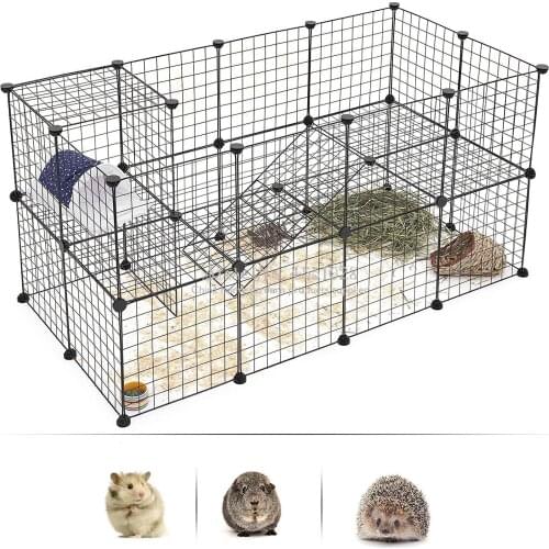 Clearance!\DIY Combination Wire Mesh Pet Cage dog Cat Rabbit Cage Multi Function Fence Iron Guinea Pig Metal Hamster Cages