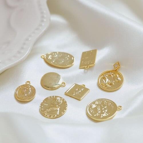 2pcs Vintage Engraved Coin Drop Dangle Earrings for Women Figure Face Long Round Coin Pendant DIY jewelry earrings Material