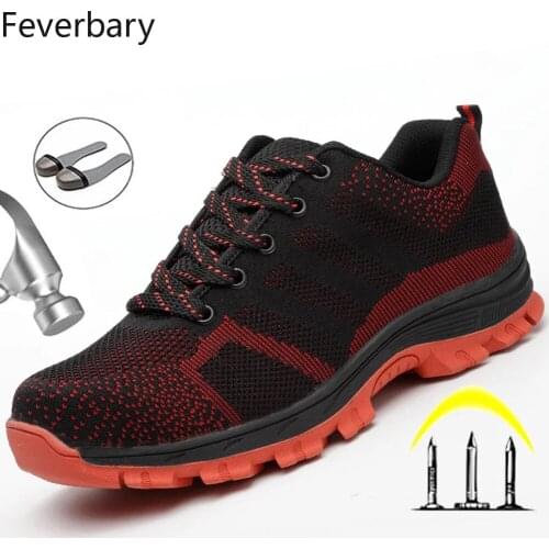 Feverbary Safety Steel Toe Boots For Men Women Anti-smashing Puncture Proof Work Trainer Sneakers