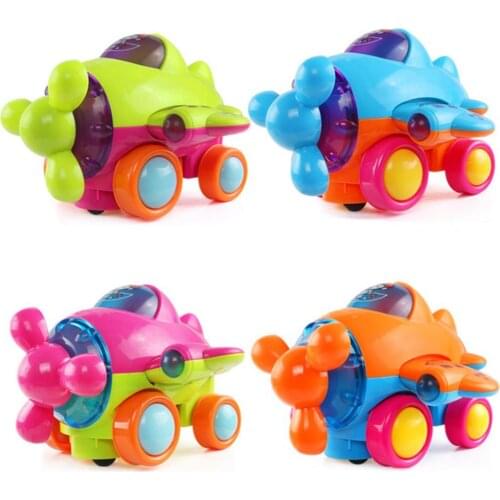 1Pcs Random Color Universal Wheel Electric Airplane Model with Light Music Early Educational Toy