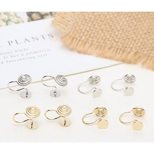 10pcs Copper plated mosquito coil tray empty tray painless ear clip diy jewelry earrings accessories basic materials