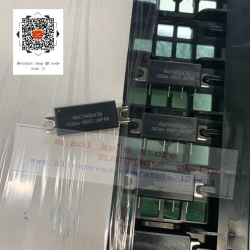 100%New original: RA07M3847M RA07M3847M-501 [ 378-470MHz 7W 7.2V H46S ][ Replaced RA07M4047M ] - 2 Stage Amplifier