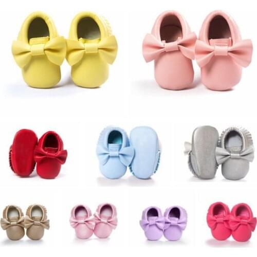 18 colors Baby Girls Shoes Tassels PU Leather Waterproof Baby Shoes Newborn Moccasin Soft Infants Prewalker 2020