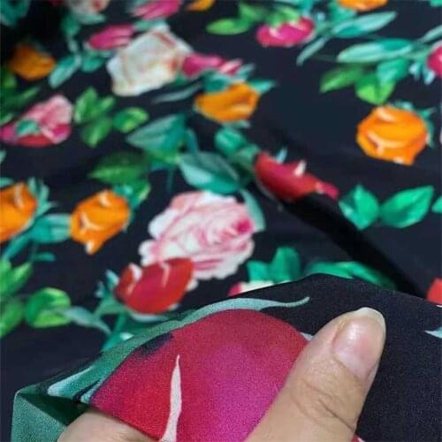 18 Mumi Stretch Crepe De Chine Silk Fabric Rose Big-name High-end Dress Shirt Clothing Mulberry Silk Fabric