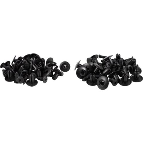20 Pcs Car Bumper Fender 6Mm Hole Black Plastic Rivets Fasteners & 20Pcs 81126-37010 Fender Liner Push Clips Retainer