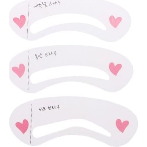 3Pcs/Set Makeup Plastic Eyebrow Drawing Guide Cards Reusable Automatic Brow Stencils Template Grooming Shaping DIY Cosmetic