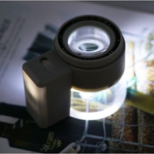 8X Adjustable Stand Bright Magnifier Glass With LED Light Scale Magnifier Tool