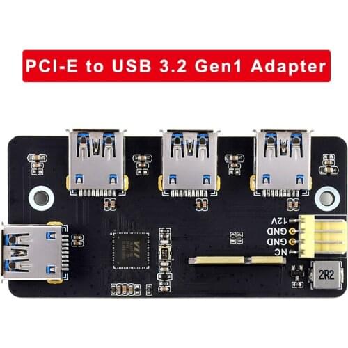 Raspberry Pi CM4 PCIe to USB 3.2 Gen1 Adapter 4 High Speed USB Port Chip Power Header for Raspberry Pi Compute Module 4 IO Board