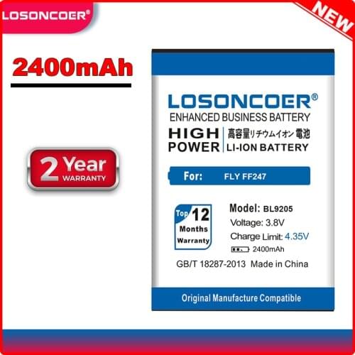 LOSONCOER 2400mAh BL9205 battery For FLY FF247 Ezzy Trendy 3 BL9205 Good Quality Phone Batteries