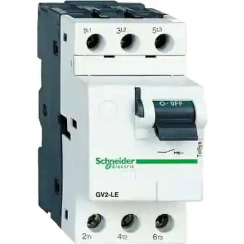 GV2LE03 GV2-LE03 Motor circuit breaker, TeSys GV2, 3P, 0.4 A, magnetic, toggle control, screw clamp terminals