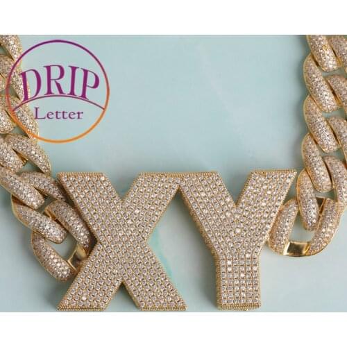 Custom Name Box Pendant Letter Jewelry Rock Street Real Gold Plated