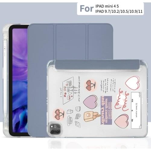 2021 iPad Case For Pro 11 M1 For 2019 2020 10.2 7/8th Generation Cover 2018 iPad 9.7 5/6th Mini 45 Air 4 10.5 10.9 Pencil cases