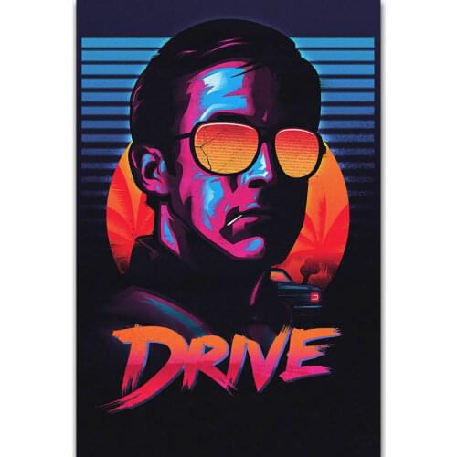 Drive Movie Ryan Gosling Classic Film Car Vintage Silk Cloth Poster Art Bedroom Decoration