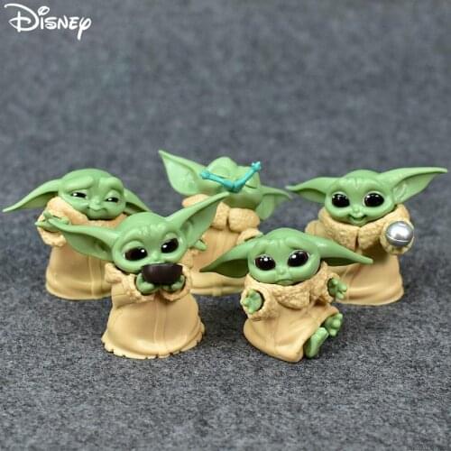 5pcs/set Disney Action Figure Toys Baby Yoda Grogu Mandalorian 4-7cm Action Toys Star Wars Figuras Hot Kids Toys Xmas Gifts