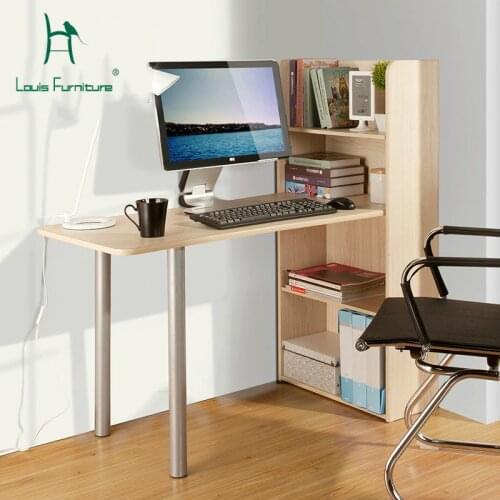 Louis Fashion Computer Desks Modern Integrated Bookshelf Simple Learning Table for Household Use