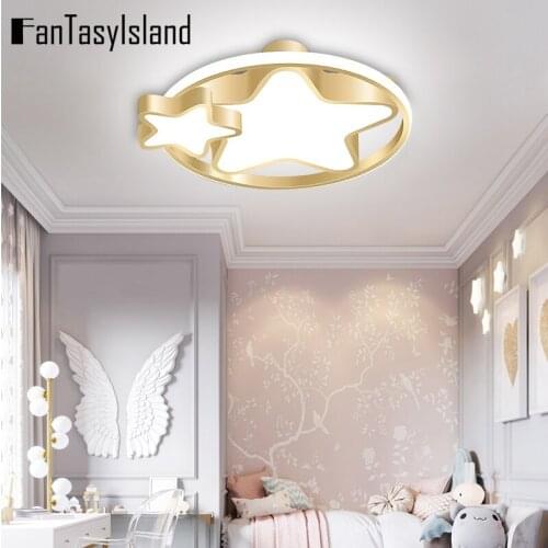 Modern LED Ceiling Lights For Kids Room Bedroom Home Creative Star Round Ceiling Lamp Lighting Fixtures