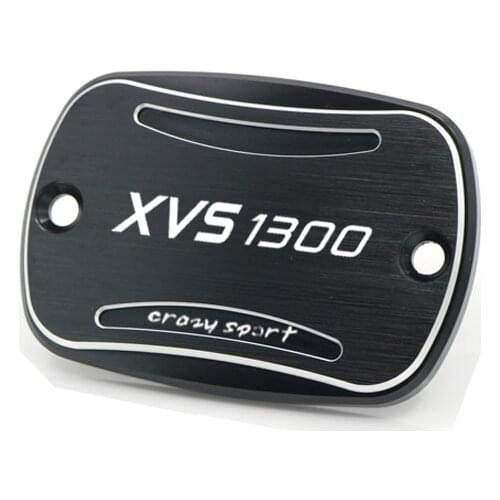 Front Brake Reservoir Cover For YAMAHA XVS1300 XVS 1300 2010-2017 2016 2015 Motorcycle CNC Oil Fluid Cap Black With Logo